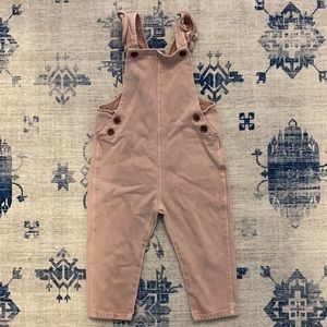 ZARA Blush pink cotton denim overalls
